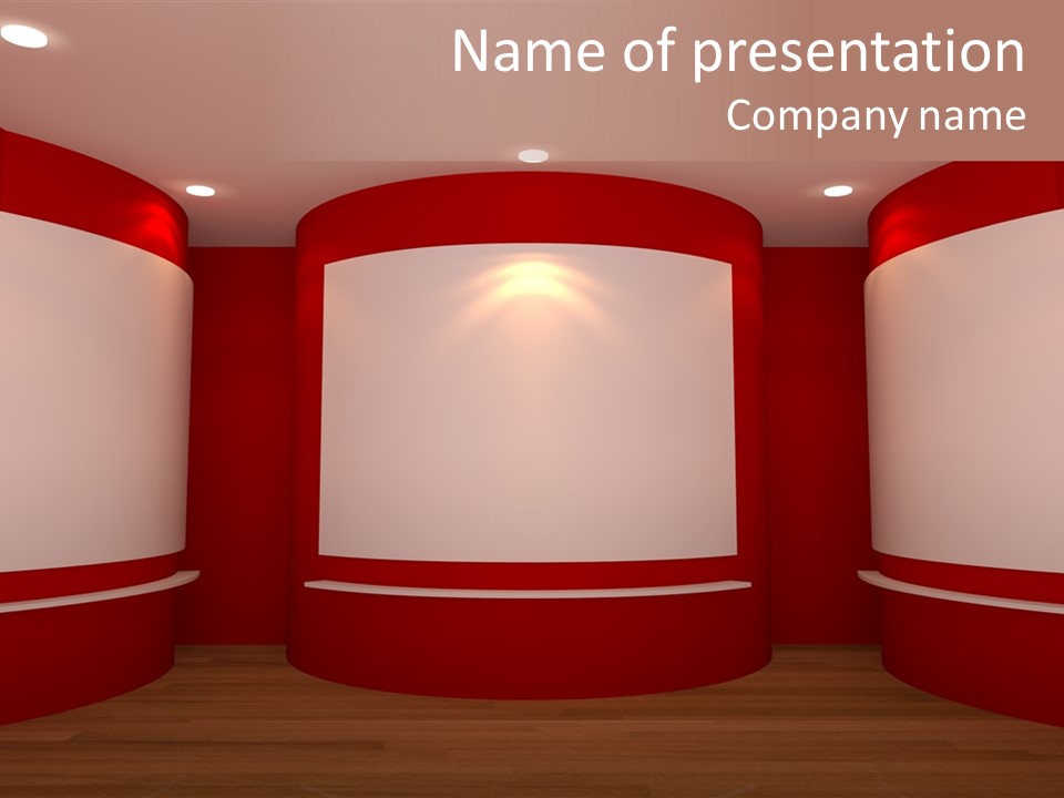 White Gallery Floor PowerPoint Template