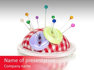 Holder Sew Pin Cushion PowerPoint Template
