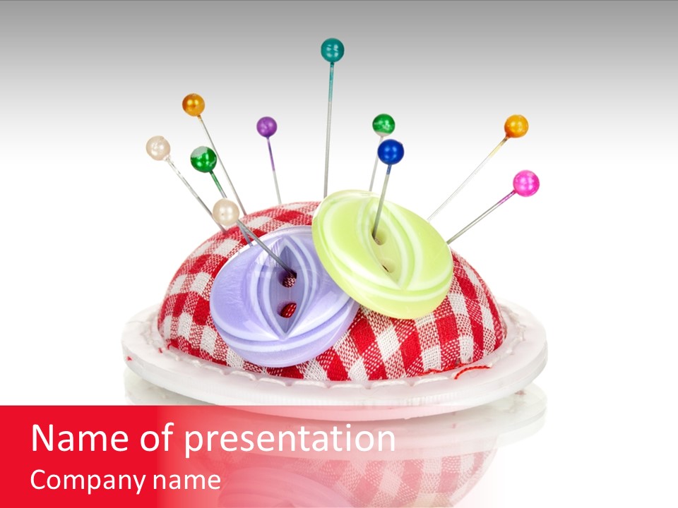 Holder Sew Pin Cushion PowerPoint Template