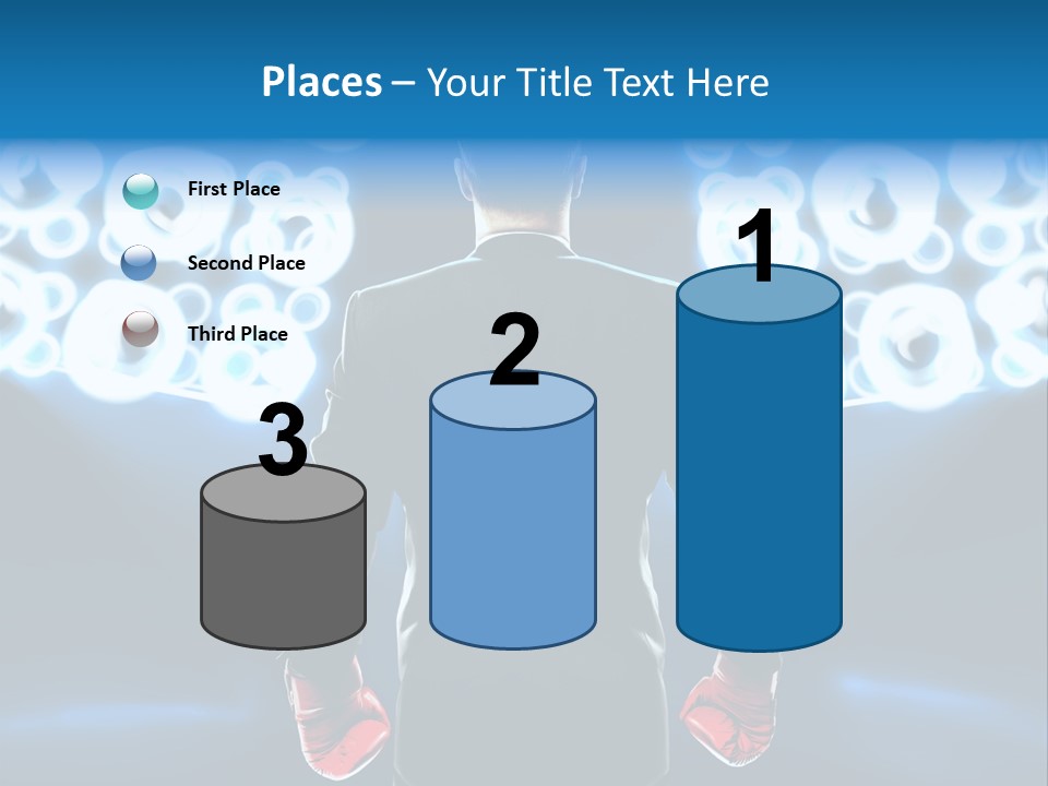 Young Boxing Gloves Steps PowerPoint Template