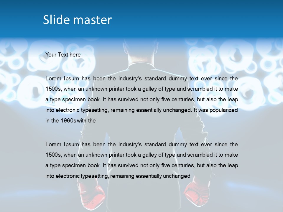 Young Boxing Gloves Steps PowerPoint Template