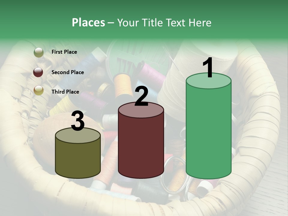 Sew Needlework Blue PowerPoint Template