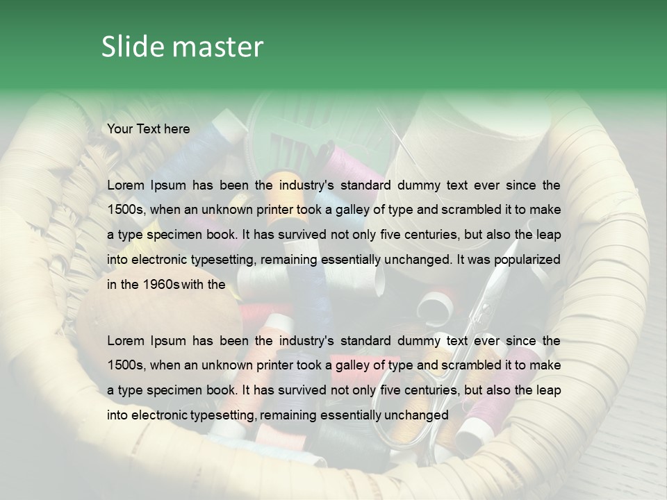 Sew Needlework Blue PowerPoint Template