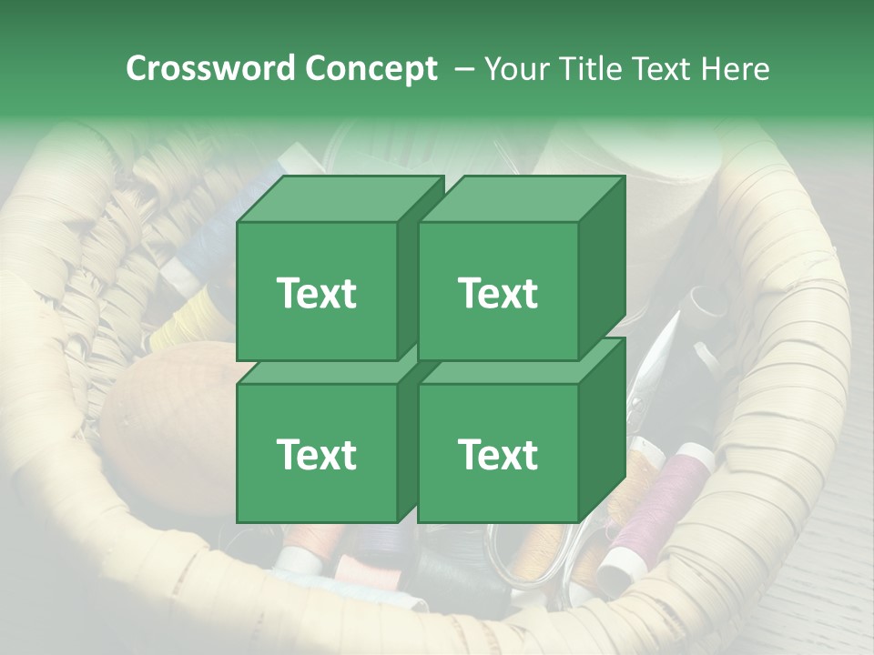 Sew Needlework Blue PowerPoint Template