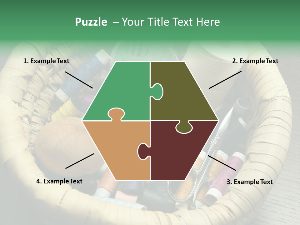 Sew Needlework Blue PowerPoint Template