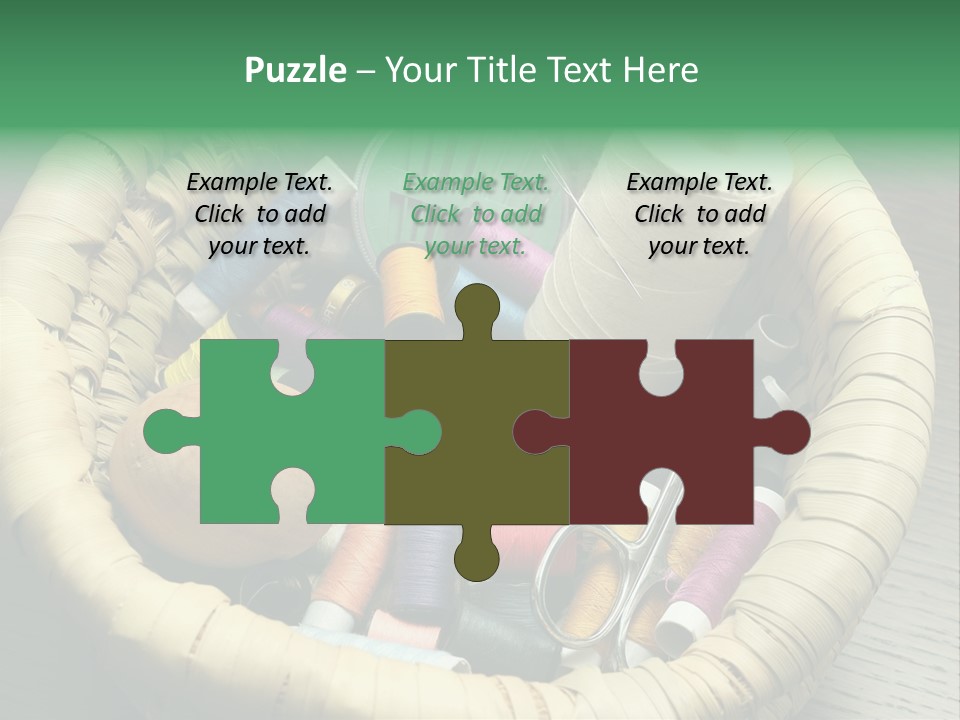 Sew Needlework Blue PowerPoint Template