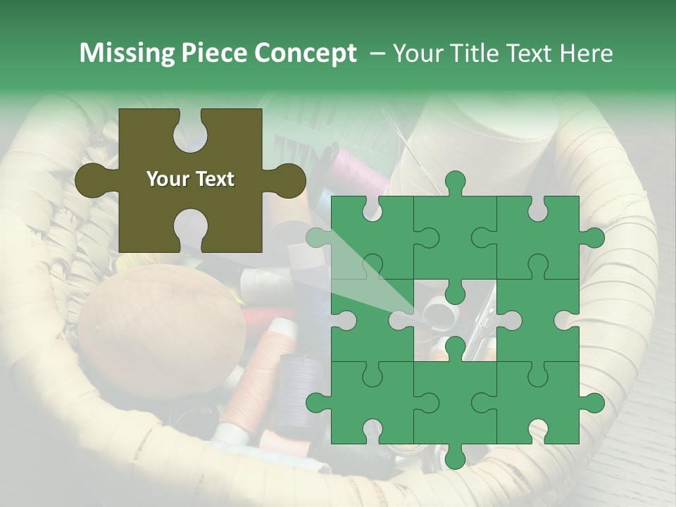 Sew Needlework Blue PowerPoint Template