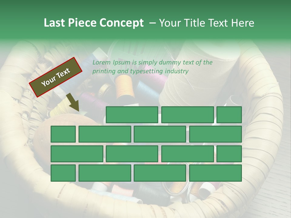 Sew Needlework Blue PowerPoint Template