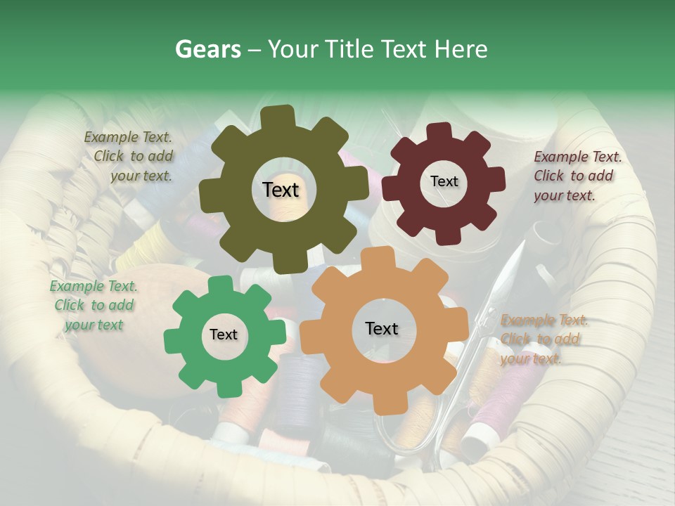 Sew Needlework Blue PowerPoint Template