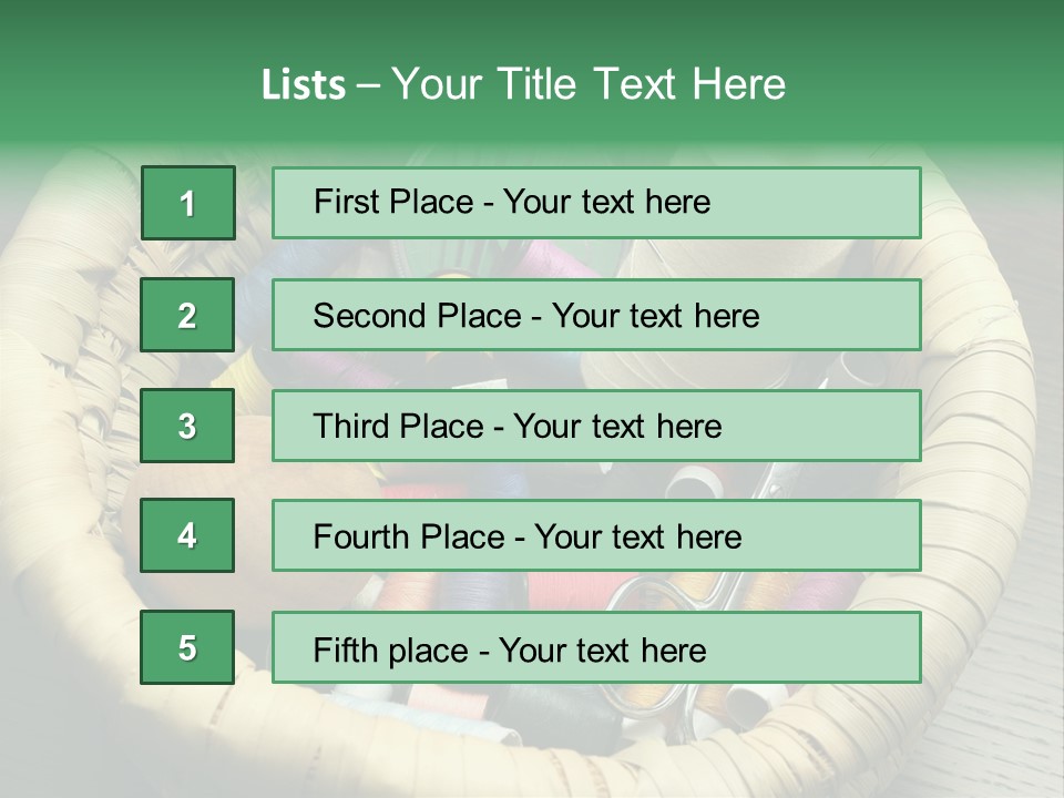 Sew Needlework Blue PowerPoint Template