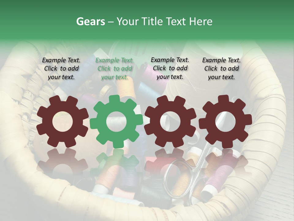 Sew Needlework Blue PowerPoint Template