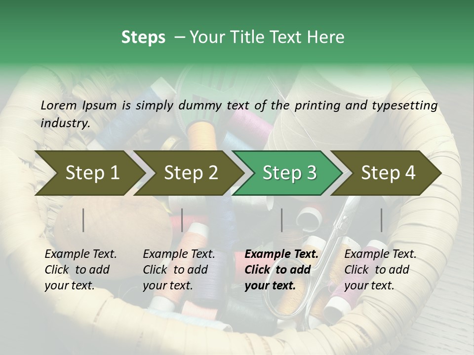 Sew Needlework Blue PowerPoint Template