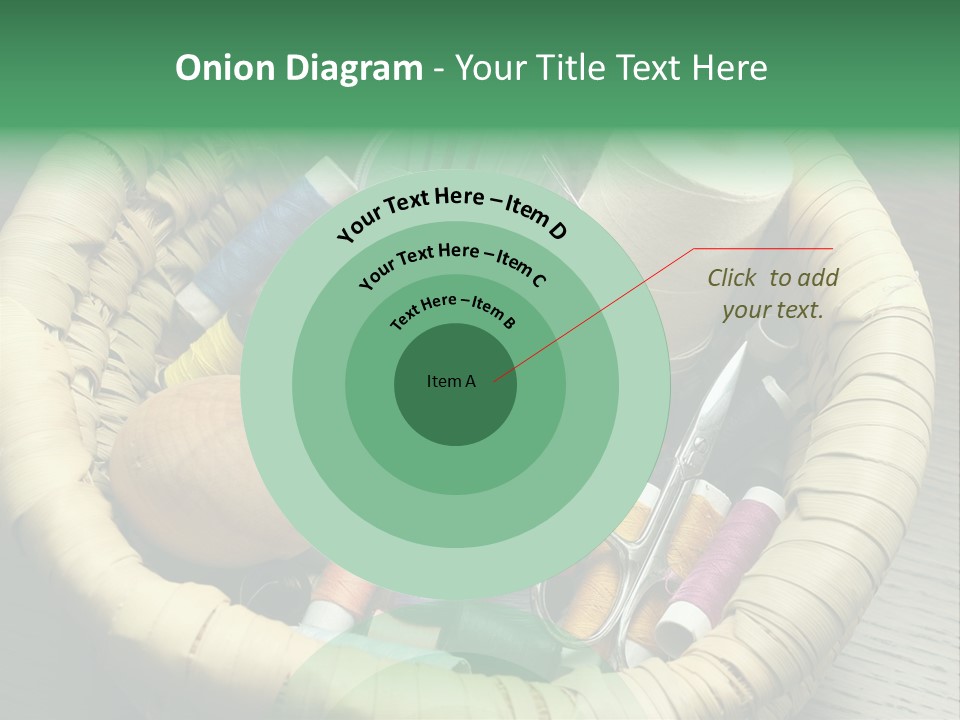 Sew Needlework Blue PowerPoint Template