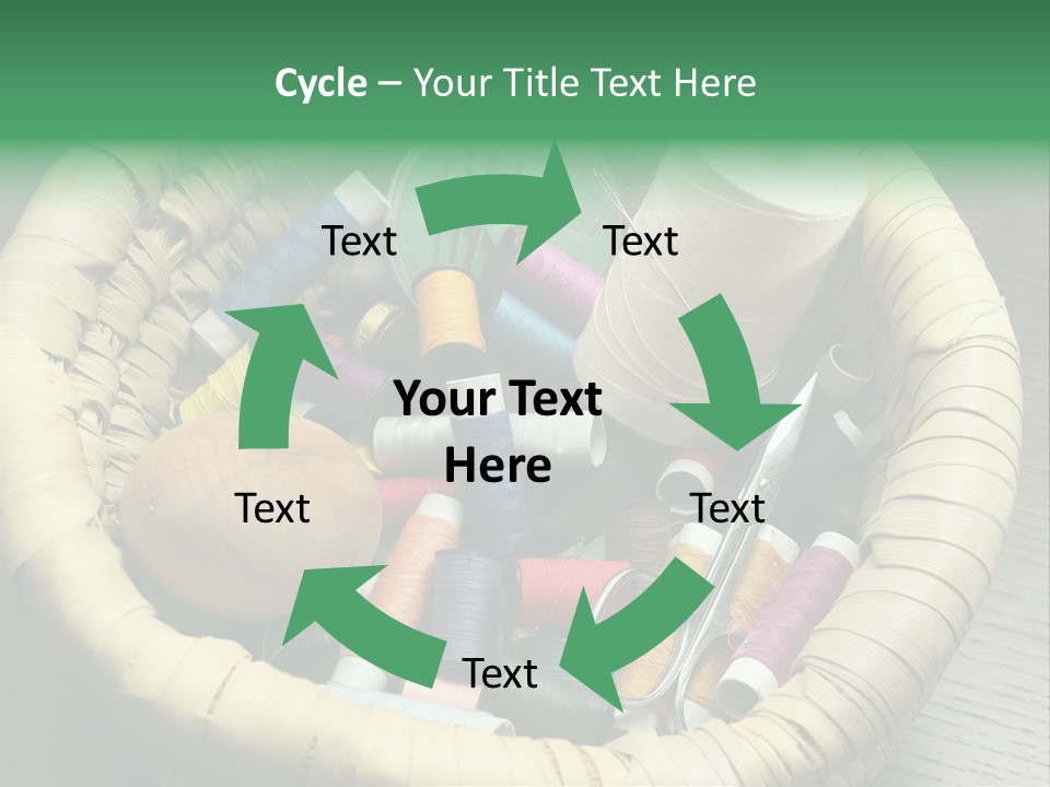 Sew Needlework Blue PowerPoint Template