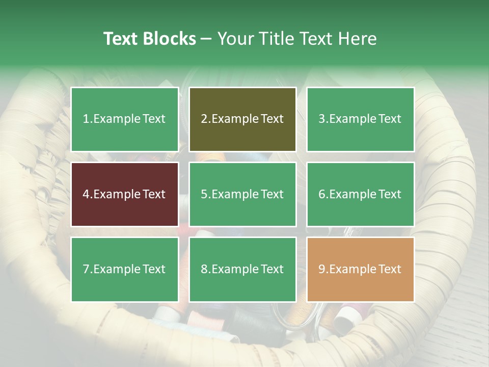 Sew Needlework Blue PowerPoint Template