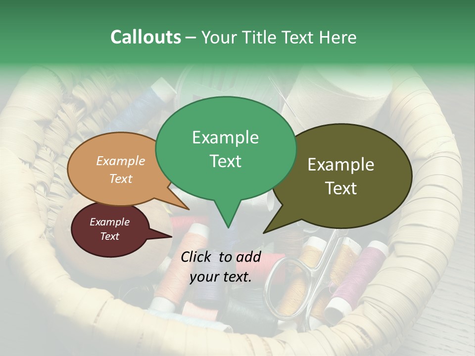 Sew Needlework Blue PowerPoint Template