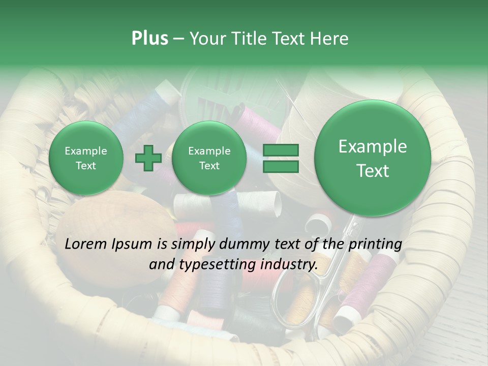 Sew Needlework Blue PowerPoint Template