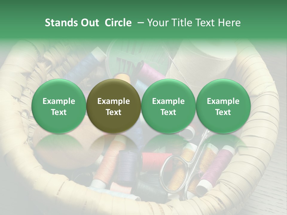 Sew Needlework Blue PowerPoint Template