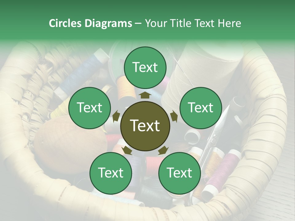 Sew Needlework Blue PowerPoint Template