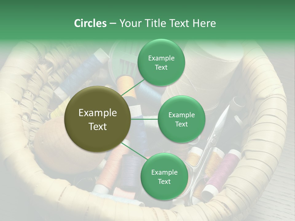 Sew Needlework Blue PowerPoint Template