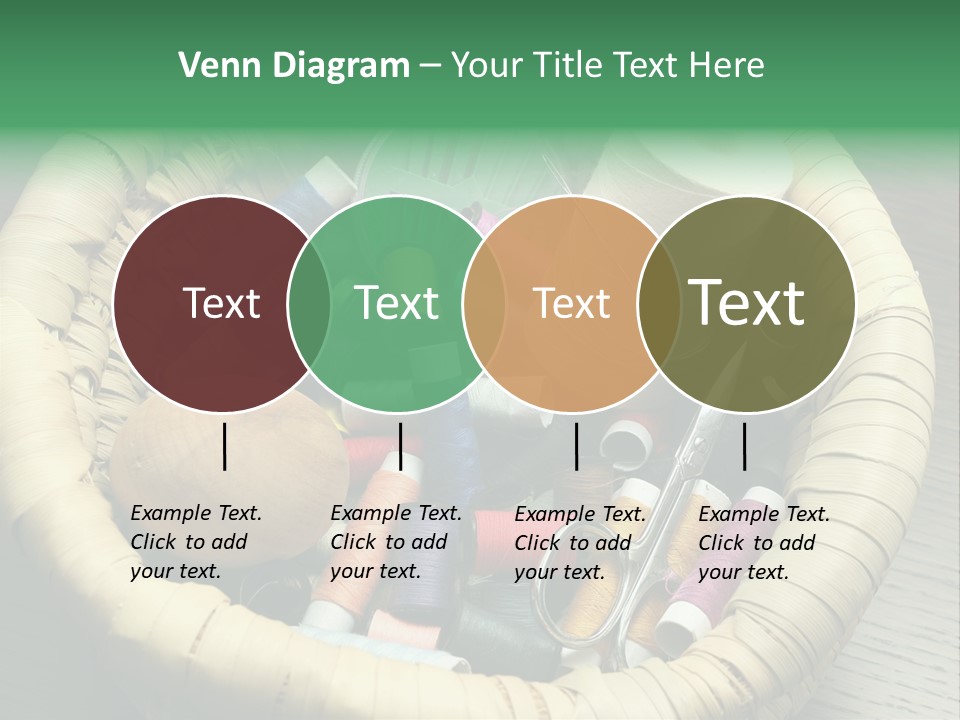 Sew Needlework Blue PowerPoint Template