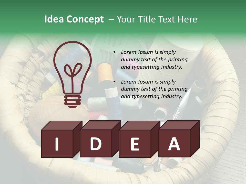 Sew Needlework Blue PowerPoint Template