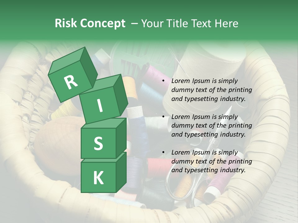 Sew Needlework Blue PowerPoint Template