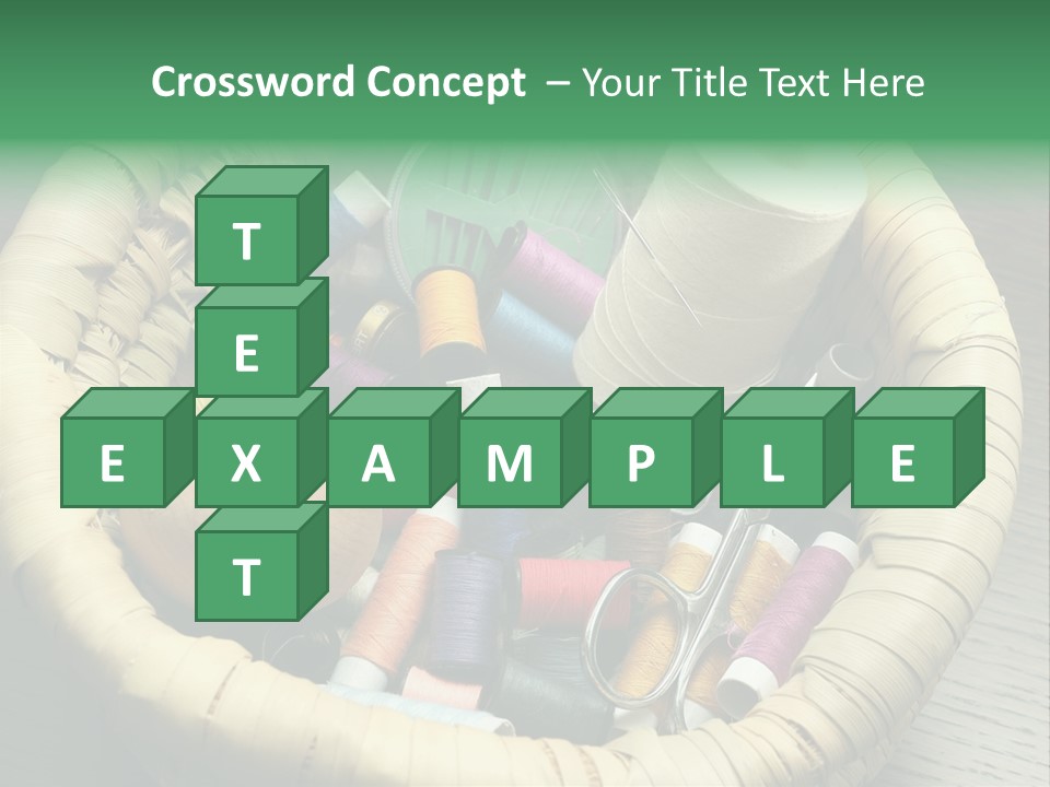 Sew Needlework Blue PowerPoint Template