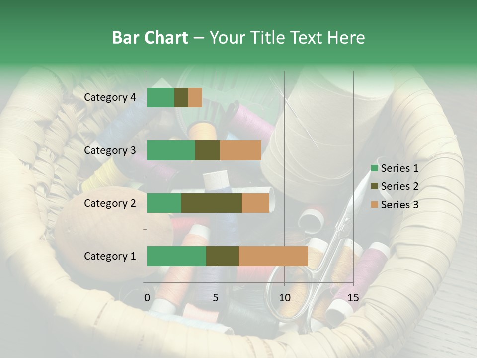 Sew Needlework Blue PowerPoint Template