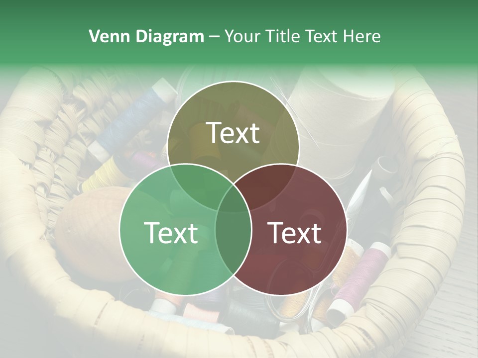 Sew Needlework Blue PowerPoint Template