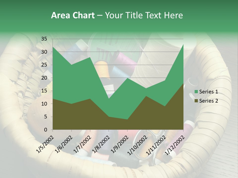 Sew Needlework Blue PowerPoint Template