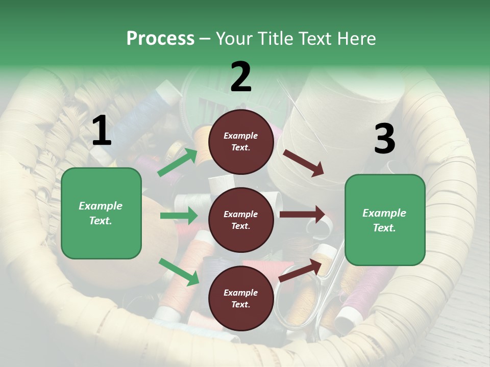 Sew Needlework Blue PowerPoint Template