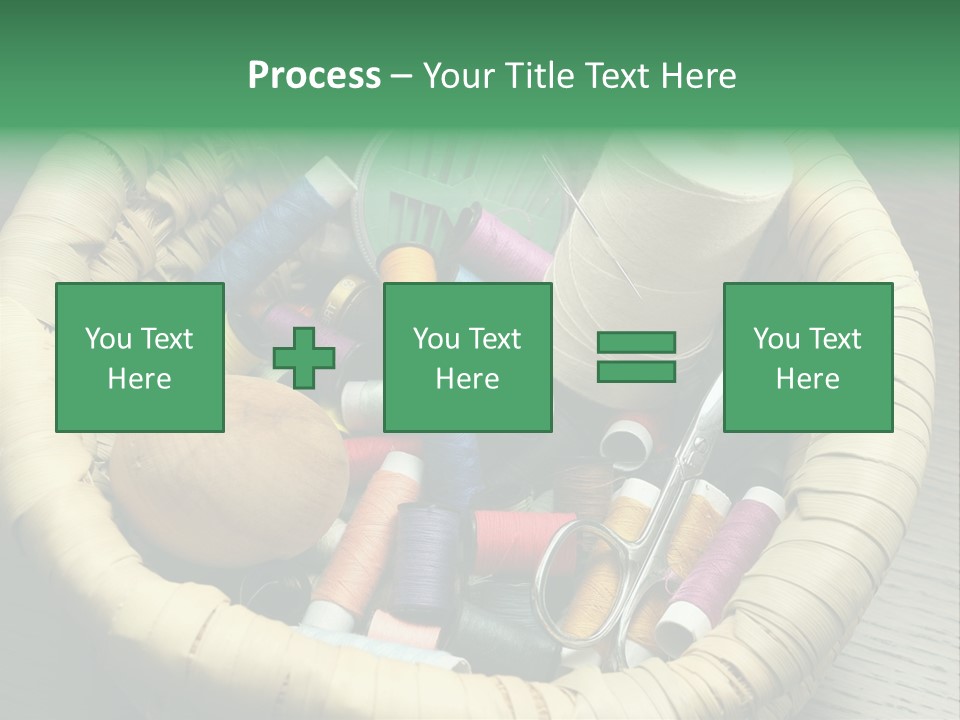 Sew Needlework Blue PowerPoint Template