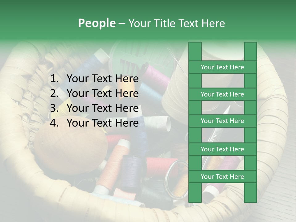 Sew Needlework Blue PowerPoint Template