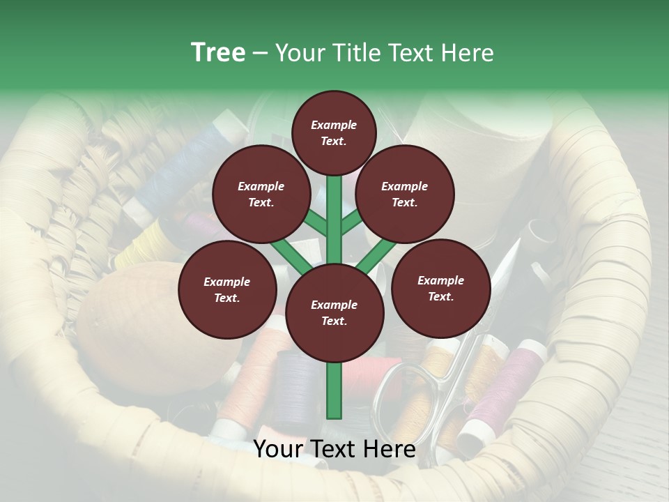 Sew Needlework Blue PowerPoint Template