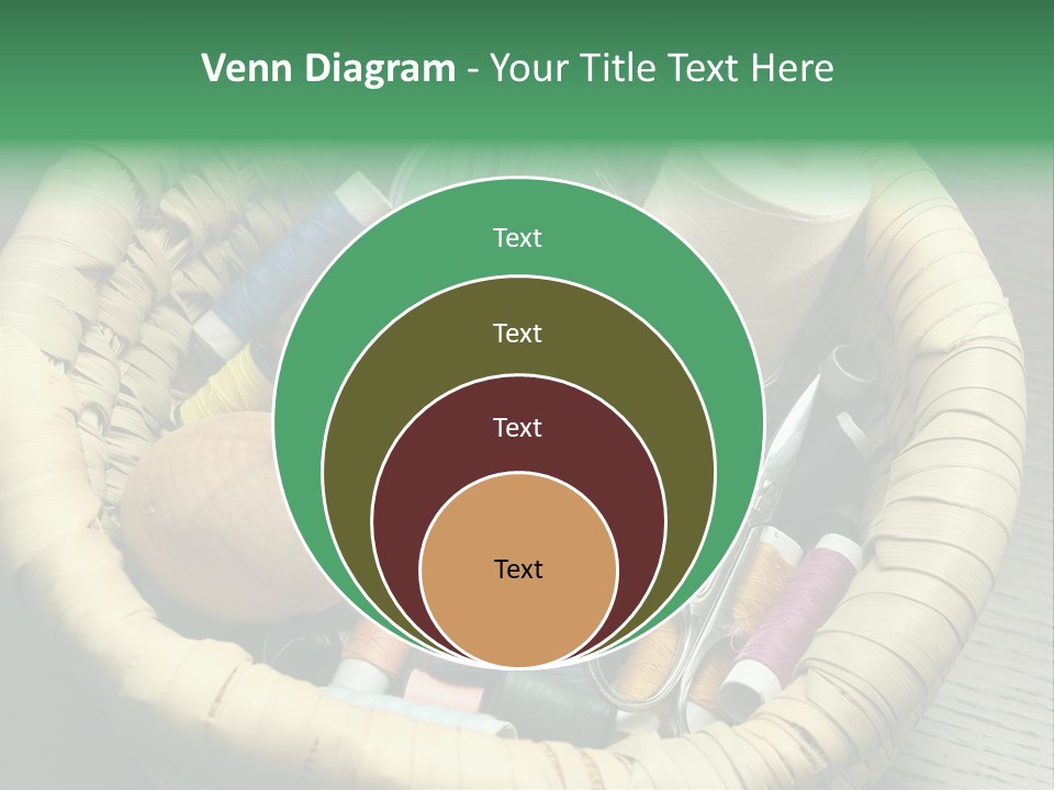 Sew Needlework Blue PowerPoint Template