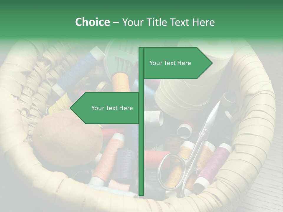 Sew Needlework Blue PowerPoint Template