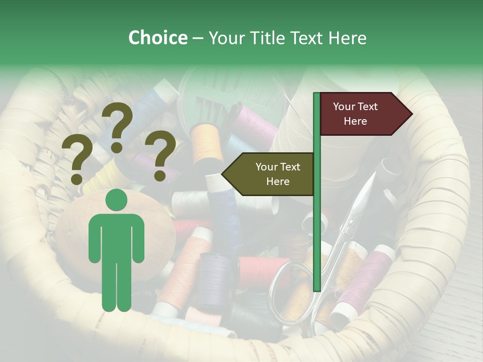 Sew Needlework Blue PowerPoint Template