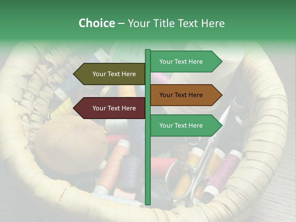 Sew Needlework Blue PowerPoint Template