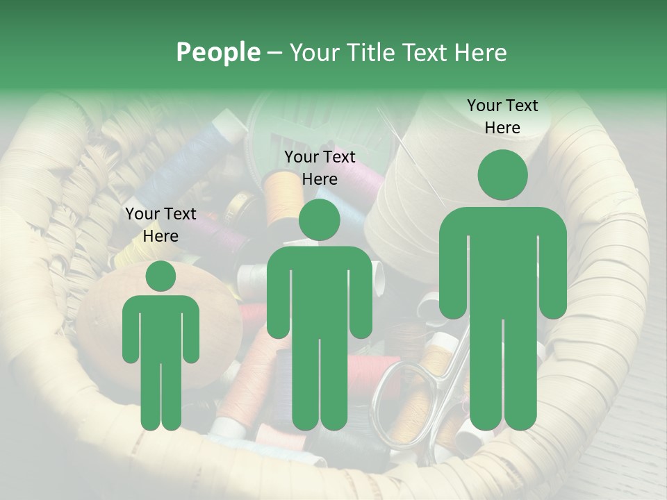 Sew Needlework Blue PowerPoint Template