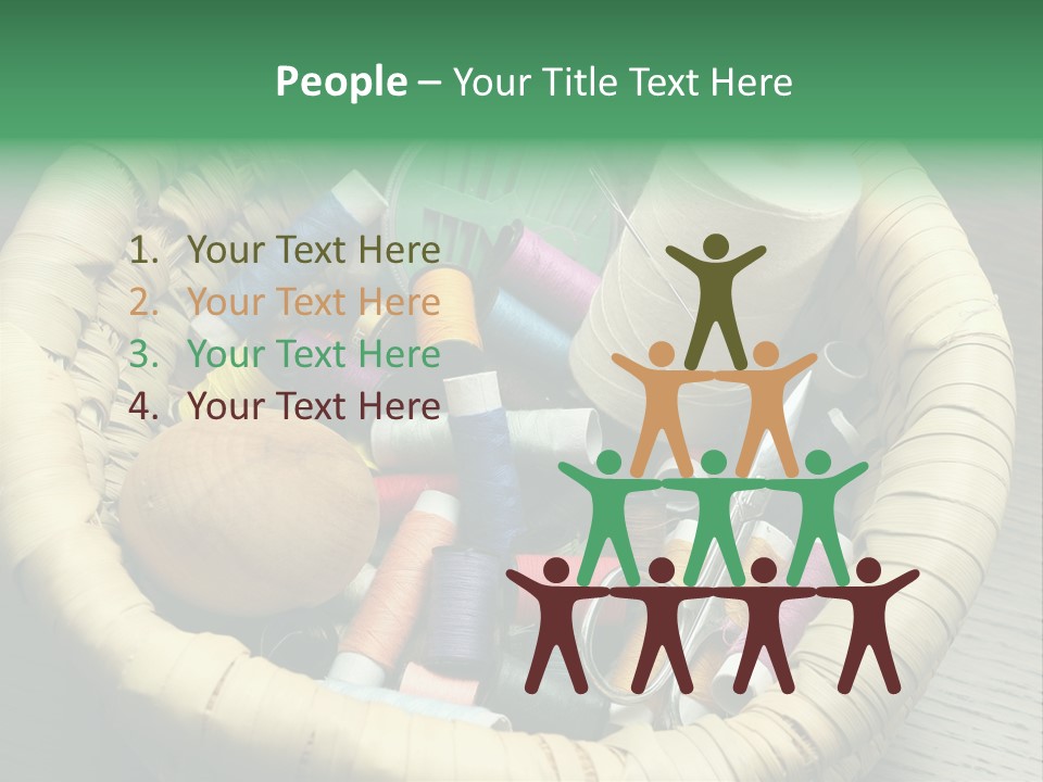 Sew Needlework Blue PowerPoint Template