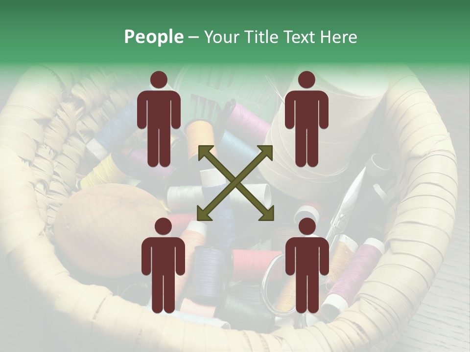 Sew Needlework Blue PowerPoint Template