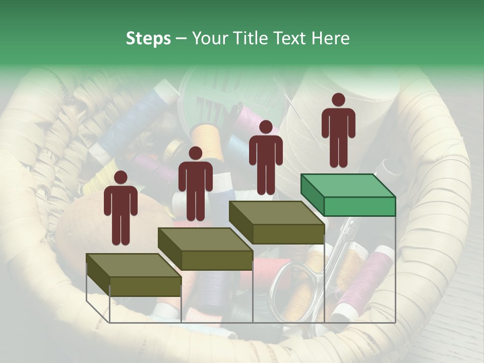 Sew Needlework Blue PowerPoint Template