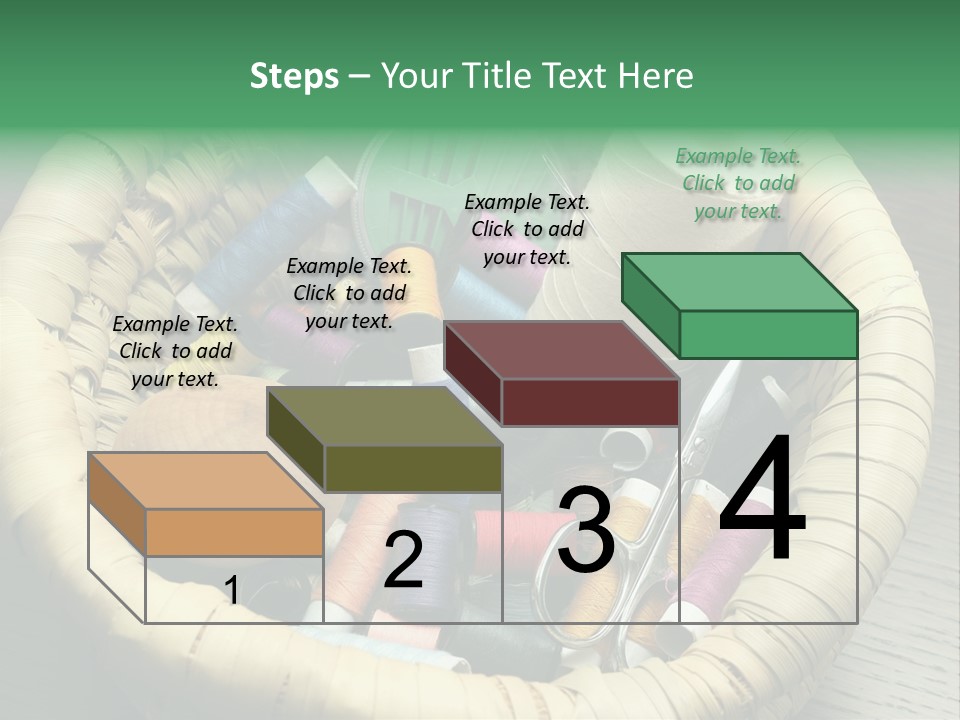 Sew Needlework Blue PowerPoint Template