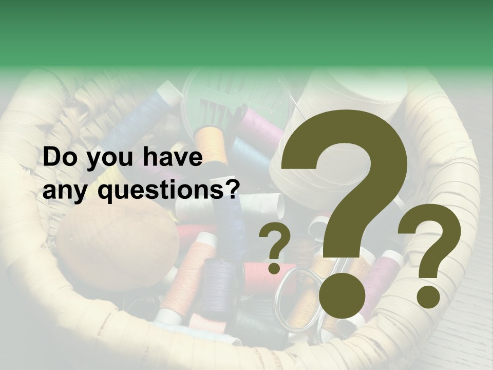 Sew Needlework Blue PowerPoint Template