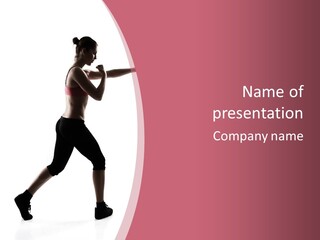 Aerobics Women Back Lit PowerPoint Template