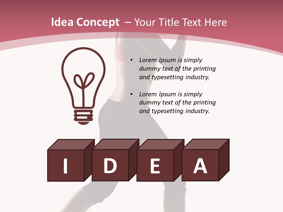 Aerobics Women Back Lit PowerPoint Template