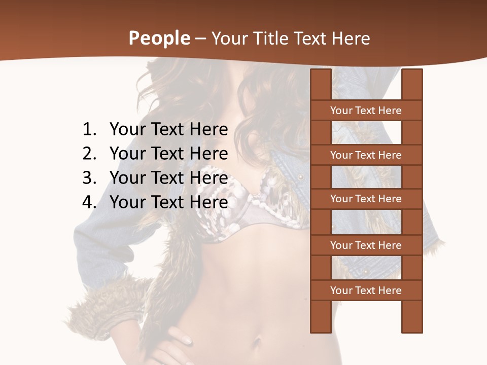 Woman White Portrait PowerPoint Template