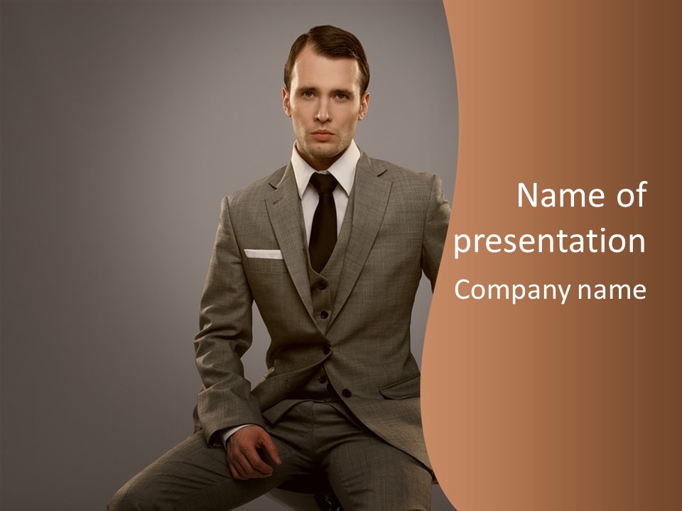 Banker Successful Clerk PowerPoint Template