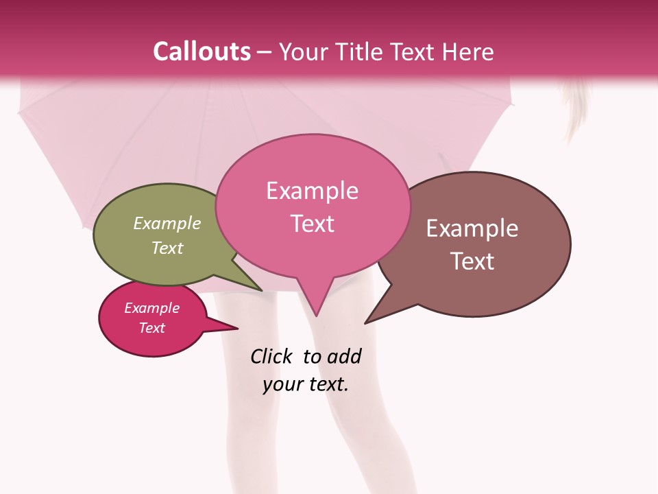 Cute Heels Umbrella PowerPoint Template